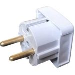 دوشاخه برق چهارگوش ارت دار برنجی